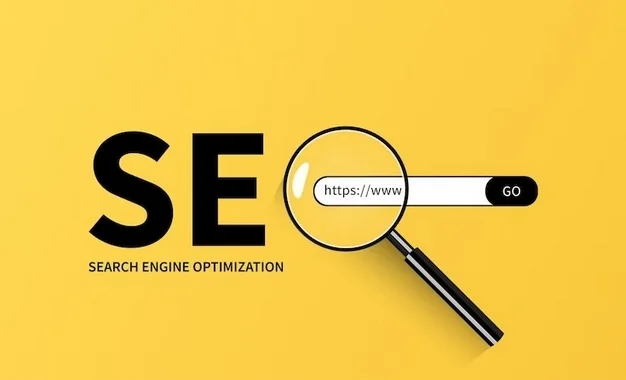 A SEO logo with a search bar and magnifying glass